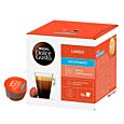 Nescafé Lungo Decaffeinato package and capsule for Dolce Gusto